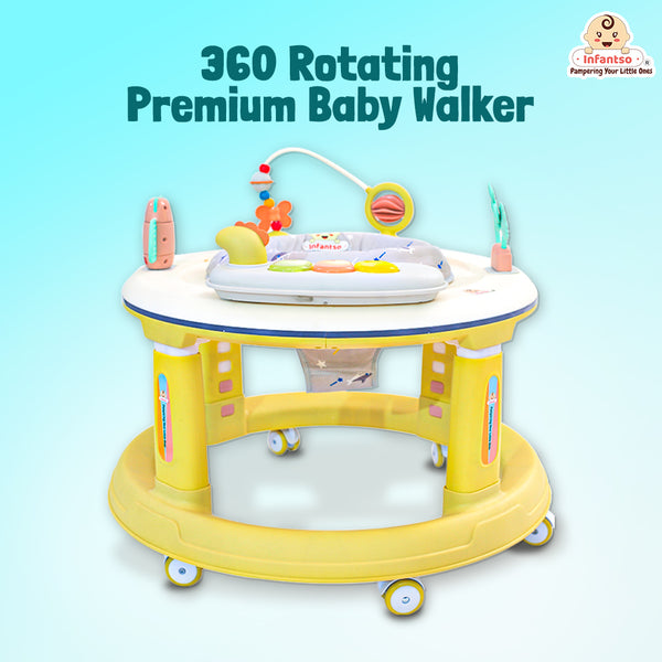 Infantso Roll & Stroll Activity Center & Baby Walker - 5 Heights Adjustments & 360° Rotation (6-24 Months)