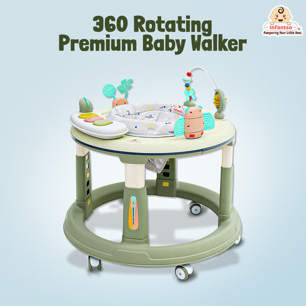 Infantso Roll & Stroll Activity Center & Baby Walker - 5 Heights Adjustments & 360° Rotation (6-24 Months)