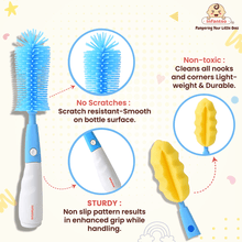 Infantso 4-in-1 Silicone Bottle Cleaning Brush: Deep Clean Baby Bottles, Nipples, and Straws