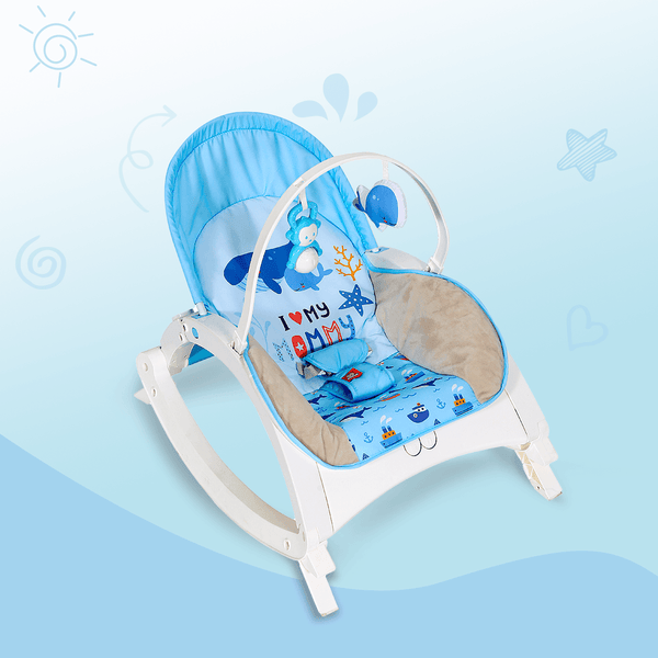 INFANTSO Baby Rocker & Bouncer for 0 to 3 Years, Chair for Newborn with Neck Pillow, Calming Vibrations, Music & Toys, 3-Position Adjustable Backrest Swing with Feeding Tray