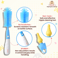 Infantso 3-in-1 Silicone Bottle Cleaning Brush: Deep Clean Baby Bottle, Nipples, and Straws