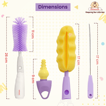 Infantso 4-in-1 Silicone Bottle Cleaning Brush: Deep Clean Baby Bottles, Nipples, and Straws