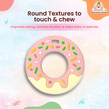 Donut Shape Silicone Teether | BPA-Free Teether, Teething Relief, Baby Teether Silicone, Teething Toy, Sensory Toy, Gum Massager for 4+ months | Teether for baby