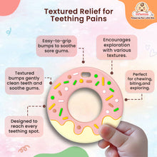 Donut Shape Silicone Teether | BPA-Free Teether, Teething Relief, Baby Teether Silicone, Teething Toy, Sensory Toy, Gum Massager for 4+ months | Teether for baby