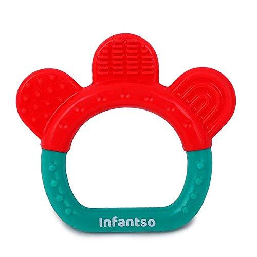 Infantso Non-Toxic Food-Grade Silicone Baby Teether, BPA-Free for Pain-Relief Easy Teething, for 2+ Months Babies Ring Green