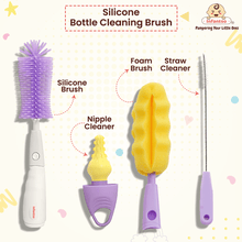 Infantso 4-in-1 Silicone Bottle Cleaning Brush: Deep Clean Baby Bottles, Nipples, and Straws