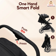 GlideX Travel Stroller: One-Hand Fold, Reclining Seat, Adjustable Canopy, 360° Wheels, 5-Point Harness, 0-3 Years, 15kg