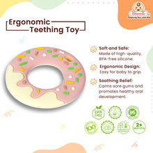 Donut Shape Silicone Teether | BPA-Free Teether, Teething Relief, Baby Teether Silicone, Teething Toy, Sensory Toy, Gum Massager for 4+ months | Teether for baby