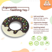 Donut Shape Silicone Teether | BPA-Free Teether, Teething Relief, Baby Teether Silicone, Teething Toy, Sensory Toy, Gum Massager for 4+ months | Teether for baby