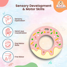 Donut Shape Silicone Teether | BPA-Free Teether, Teething Relief, Baby Teether Silicone, Teething Toy, Sensory Toy, Gum Massager for 4+ months | Teether for baby