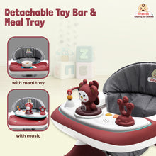 Infantso Teddy Steady 4-in-1 Baby Walker: Walker, Bouncer, Feeding Tray, & Push Toy - Adjustable Height & Speed - 6-24 Months