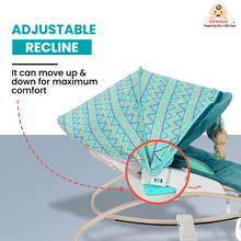 Infantso Manual Prime Rocker with 2 Recline Positions, Canopy, Vibrations, and Musical Toys for Newborns (0+ to 24 Months, Holds upto 18kg)