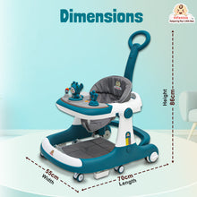 Infantso Teddy Steady 4-in-1 Baby Walker: Walker, Bouncer, Feeding Tray, & Push Toy - Adjustable Height & Speed - 6-24 Months