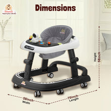 Infantso Space Race Multifunctional Premium Baby Walker: 2-in-1 Foldable Baby Walker with 4-Gear Height Adjustment and Astronaut Toys for Babies 6-24 Months