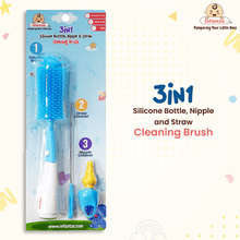 Infantso 3-in-1 Silicone Bottle Cleaning Brush: Deep Clean Baby Bottle, Nipples, and Straws