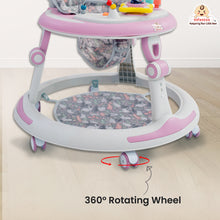 Infantso Sky high 4-in-1 Multifunctional Premium Baby Walker with 3 Level height adjustment and 3 level cushion seat adjustment - Walker, Bouncer, Feeding Table and Parental Push bar, 6 Months to 24 months - 15kgs