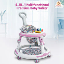 Infantso Sky high 4-in-1 Multifunctional Premium Baby Walker with 3 Level height adjustment and 3 level cushion seat adjustment - Walker, Bouncer, Feeding Table and Parental Push bar, 6 Months to 24 months - 15kgs