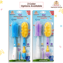 Infantso 4-in-1 Silicone Bottle Cleaning Brush: Deep Clean Baby Bottles, Nipples, and Straws