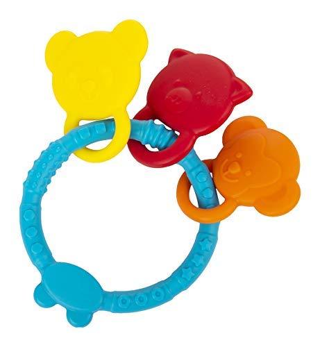 Infantso Non-Toxic Food-Grade Silicone Baby Teether, BPA-Free for Pain-Relief Easy Teething, for 2+ Months Babies (Blue)