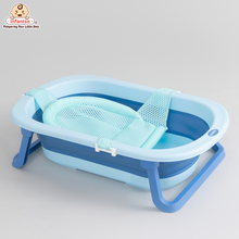 Infantso Anti-Slip Foldable Collapsible Silicone Baby Bathtub with Bath Net and Baby Accessories for Newborns & Toddlers