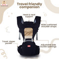 Infantso Travel Carrier: Head & Neck Support, Cushioned Straps, Zipper Pocket, Adjustable Buckles - Perfect for On-the-Go Comfort and Convenience