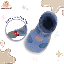 Infantso Polka Dot Anti-Skid Cotton Socks Shoes with Rubber Sole for Walking Babies & Toddlers (6-24 Months)