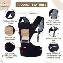 Infantso Adjustable Baby Carrier, Hip Seat Baby Carrier with 4 Carry Positions for 03 to 24 Months