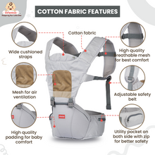 Infantso Adjustable Baby Carrier, Hip Seat Baby Carrier with 4 Carry Positions for 03 to 24 Months